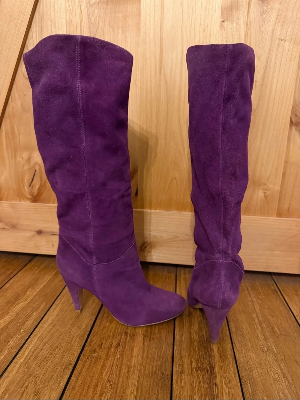 ALDO Tamisha Purple Suede Knee-High Slouchy Stiletto Boots Size 39 (US 8.5)